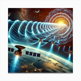 A Sci Fi Scene Harmony Beam Array Energy Waves Canvas Print