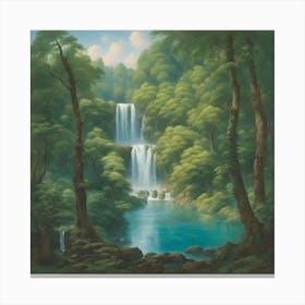 Waterfall In The Forest Canvas Print