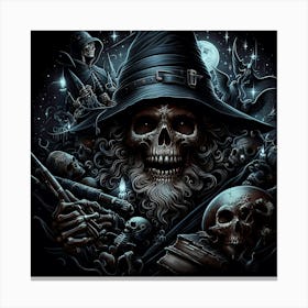 Skeleton Witch Canvas Print