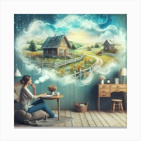 Dream House In The Sky Canvas Print