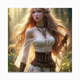 Sexy Girl In The Forest 1 Canvas Print