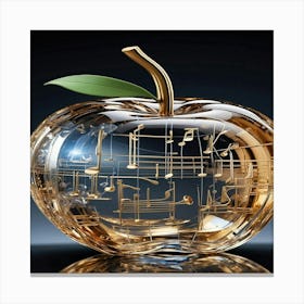 Apple With Music Notes 2 Canvas Print