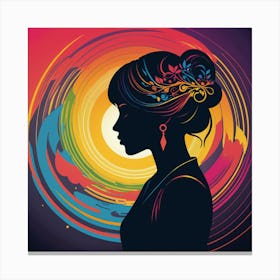 Silhouette Of A Woman Canvas Print