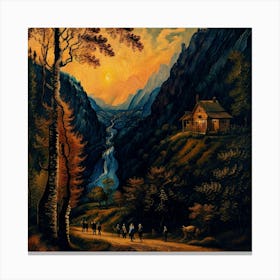 'Sunset In The Mountains' 1 Canvas Print