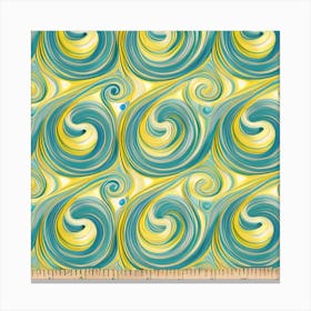 Swirls Turquoise Canvas Print