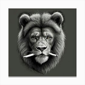 Lion With Cigarette Canvas Print