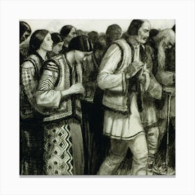 Group Of Peasants In Slav Costume, Praying (Between 1890 And 1934) By Wladyslaw Theodore Benda Canvas Print