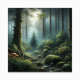 Forest In The Mist 1 Canvas Print