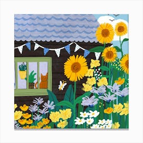 Sunflowers In The Garden Canvas Print
