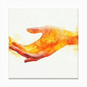 Hand Reaching For Fire Canvas Print