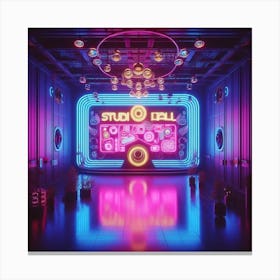Studio - A Room With Neon Lights Canvas Print