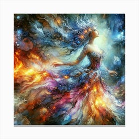 Woman In Space Canvas Print