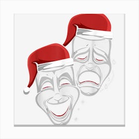 Theater Mask Santa Hat Christmas Pajama Musical Broadway Canvas Print