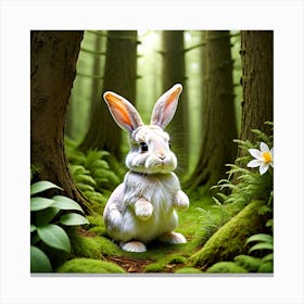 Rabbit In The Forest 6 Canvas Print