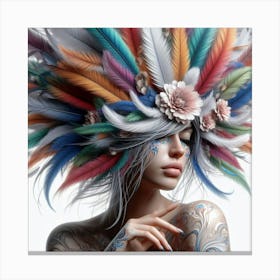 Feathered Woman 3 Canvas Print