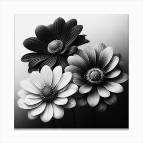 Black and white flowers 2 Canvas Print