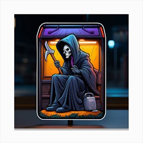 Tarot card Grim Reaper Canvas Print