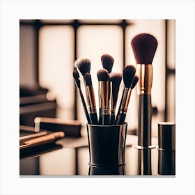 Make Up Brushes in cup, beauty  Canvas Print