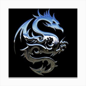 Dragon On Black Background Canvas Print