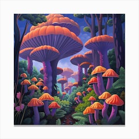 Mushrooms In The Forest 2 Canvas Print