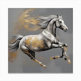 Gold And Silver Horse Canvas Print