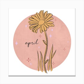 April Birth Flower Square Canvas Print