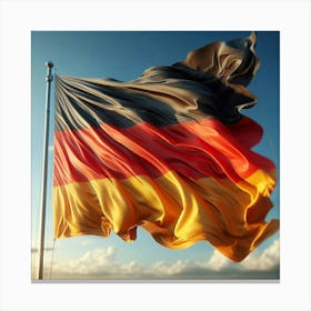 German Flag Waving In The Wind Canvas Print