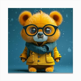 Teddy Bear With Glasses Canvas Print