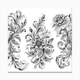 Ornate Floral Design 12 Canvas Print