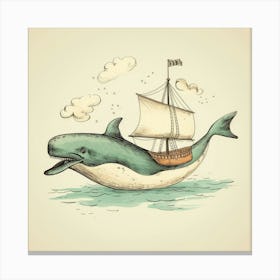 Whales Cartoon Stampe su tela