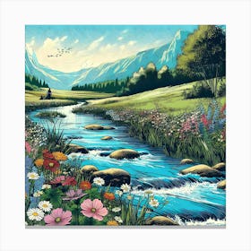 Serene And Peaceful Meadow 4 Canvas Print