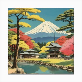 Nara Park Japan Vintage Travel Art 2 Art Print 0 Canvas Print