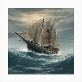 Sailing Ship In The Ocean Canvas Print