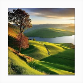 Sunrise Over Lake Canvas Print