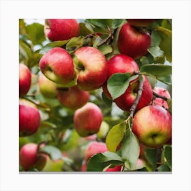 Red Apples On A Tree Canvas Print