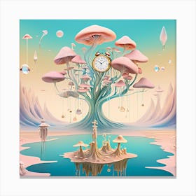 Clock In The Forest Canvas Print