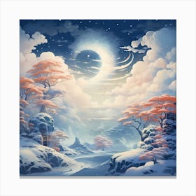 Aqua Aurora Arboreal Affair Canvas Print