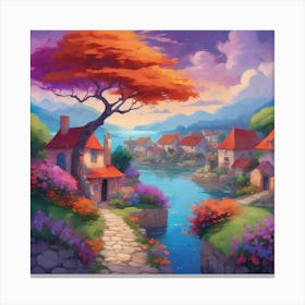 Dreamscape Pathway A Vibrant Landscape Inspired By Van Gogh (7) Canvas Print