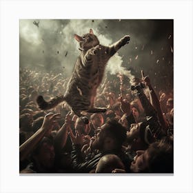 Cat In The Crowd 5 Canvas Print