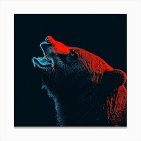 Bear In The Dark Canvas Print