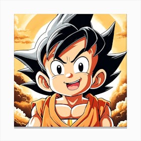 Kid Goku Painting (18) Canvas Print