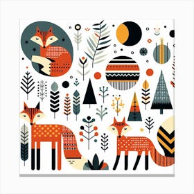 Scandinavian style, Fox Canvas Print