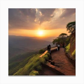 Sunset Point at mountain Canvas Print