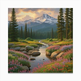 Restful Mountain Stream Canvas Print