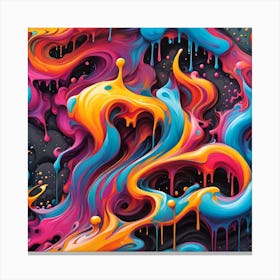 Colorful Drips Canvas Print