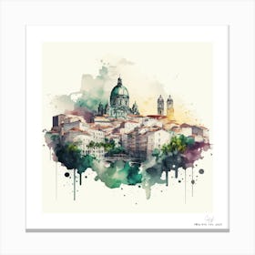 Brussels Cityscape.A fine artistic print that decorates the place.2 Canvas Print