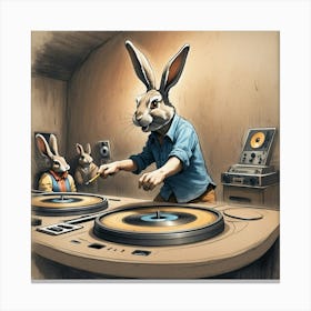 Rabbit Dj 9 Canvas Print