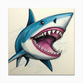 Shark Drawing 8 Canvas Print