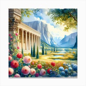 Roses In The Garden Canvas Print