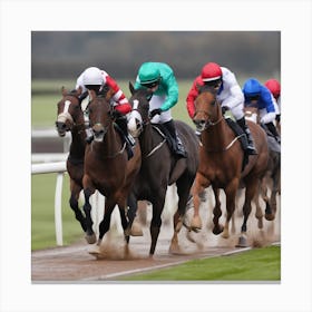 Jockeys Racing Canvas Print